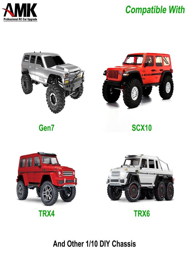 AMK Adjustable 1/10 Scale Bumper Mount Front Rear, Metal Bumper Kit with Modular Fairlead D-Ring Tow Strap for RC Crawler Axial SCX10 Element Enduro Gen7 Gen8 TRX6 TRX4 Upgrades (Black) - Image 2